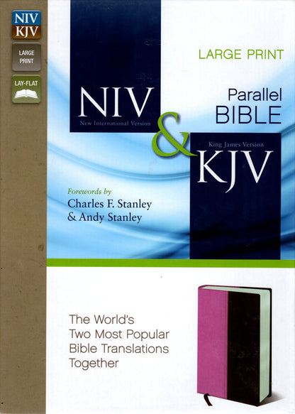Zondervan NIV & KJV Parallel Bible, Large Print - Leathersoft™ (Orchid/Chocolate)