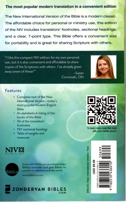 Zondervan NIV® Compact Bible - Paperback (Blue/Green)