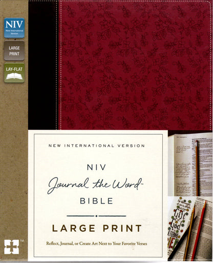 Zondervan NIV® Journal the Word™ Bible Large Print - LeatherSoft™ (Orchid/Chocolate)