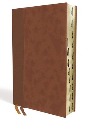 Zondervan NIV® Personal Size Bible, Large Print, Thumb Index - Leathersoft™ (Brown)