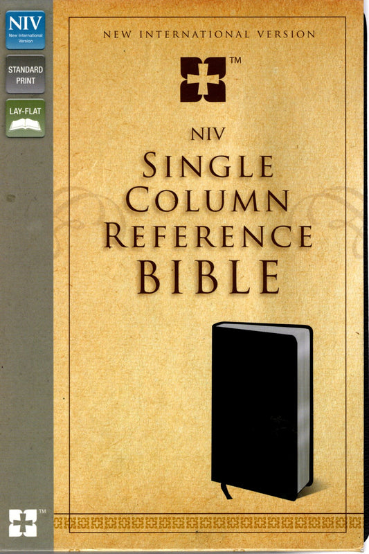 Zondervan NIV Single-Column Reference Bible - LeatherSoft (Black)