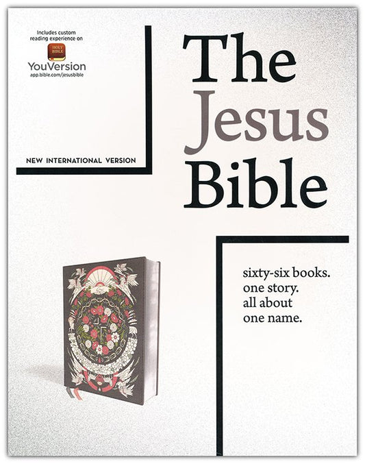 Zondervan Publishers NIV® - The Jesus Bible: 66 Books. One Story. All About One Name. - Leathersoft™ (Gray Floral)