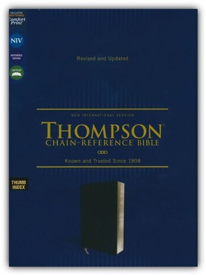 Zondervan NIV® Thompson Chain-Reference Bible, Thumb Index - European Bonded Leather (Black)