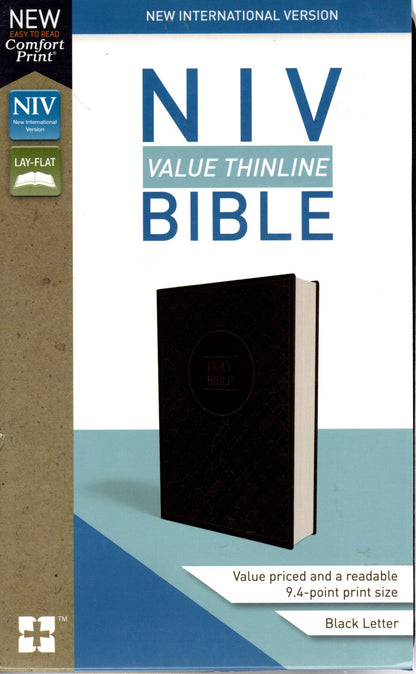Zondervan NIV® Value Thinline Bible - Leathersoft™ (Black/Charcoal)