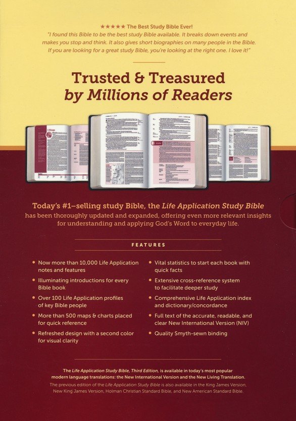 Tyndale NIV® Life Application Study Bible: 3rd Edition - Hardcover w/Dust Jacket and Protective Sleeve