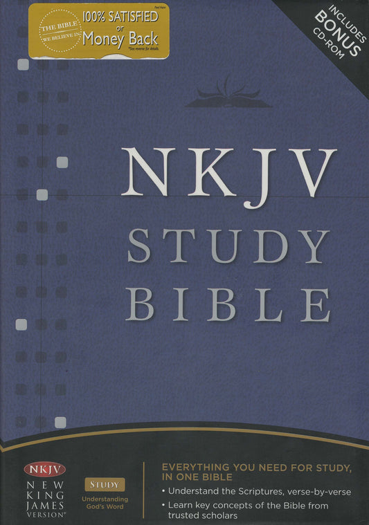 Thomas Nelson NKJV® Study Bible - Hardcover w/Dust Jacket - Includes BONUS CD-ROM