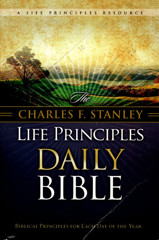 Thomas Nelson NKJV® - The Charles F. Stanley Life Principles Daily Bible: Biblical Principles for Each Day of the Year - Softcover (***Bibles have minor damage on front covers and are being sold "as-is"***)
