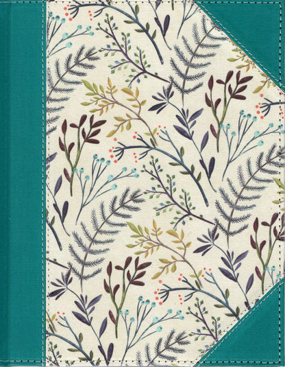 Thomas Nelson NKJV® Journal the Word™ Bible Large Print - Hardcover/Fabric (Teal Floral)