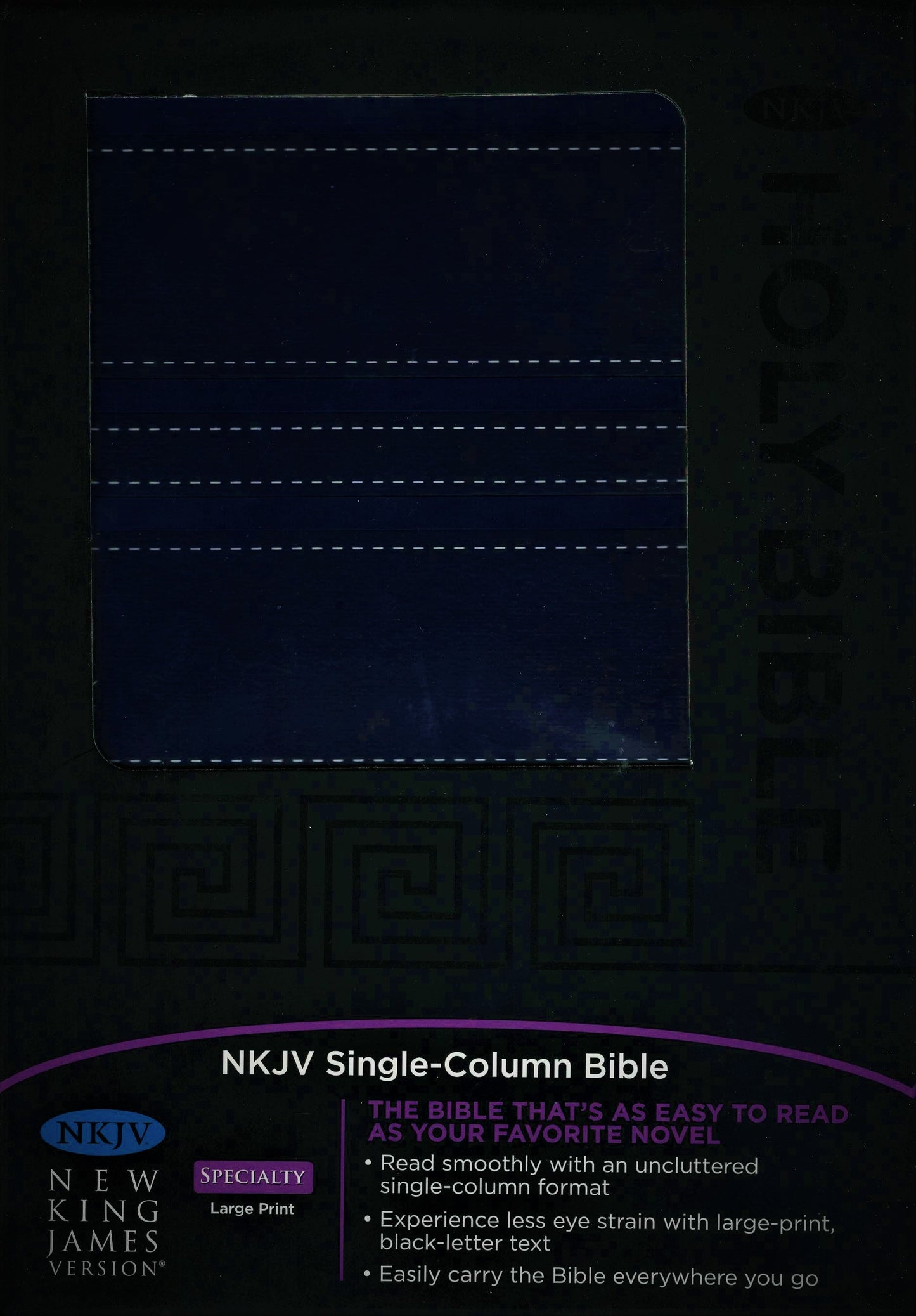 Thomas Nelson NKJV® Single-Column Bible - Leathersoft (Navy)