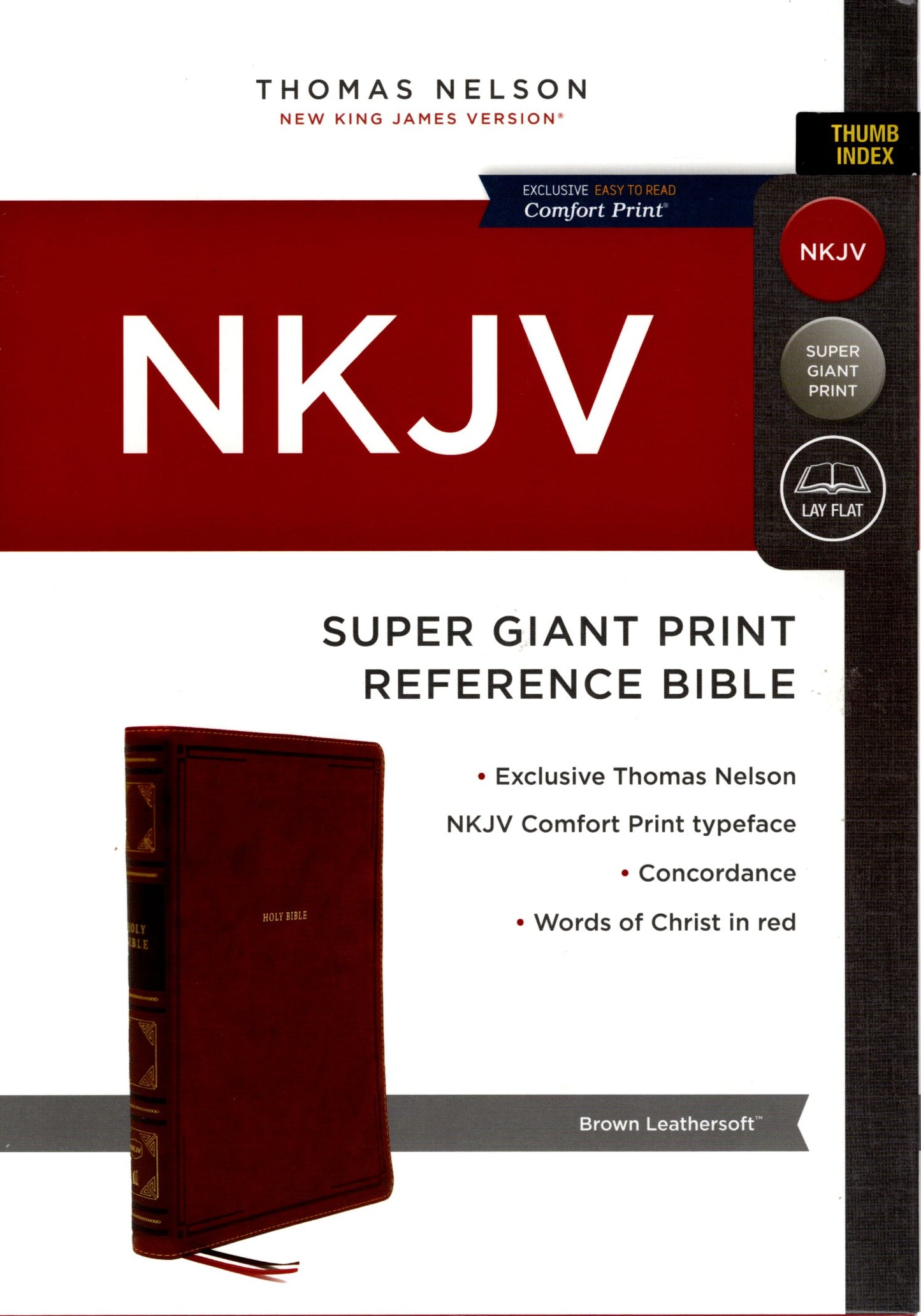 Thomas Nelson NKJV® Super Giant Print Reference Bible - Thumb Indexed - Leathersoft™