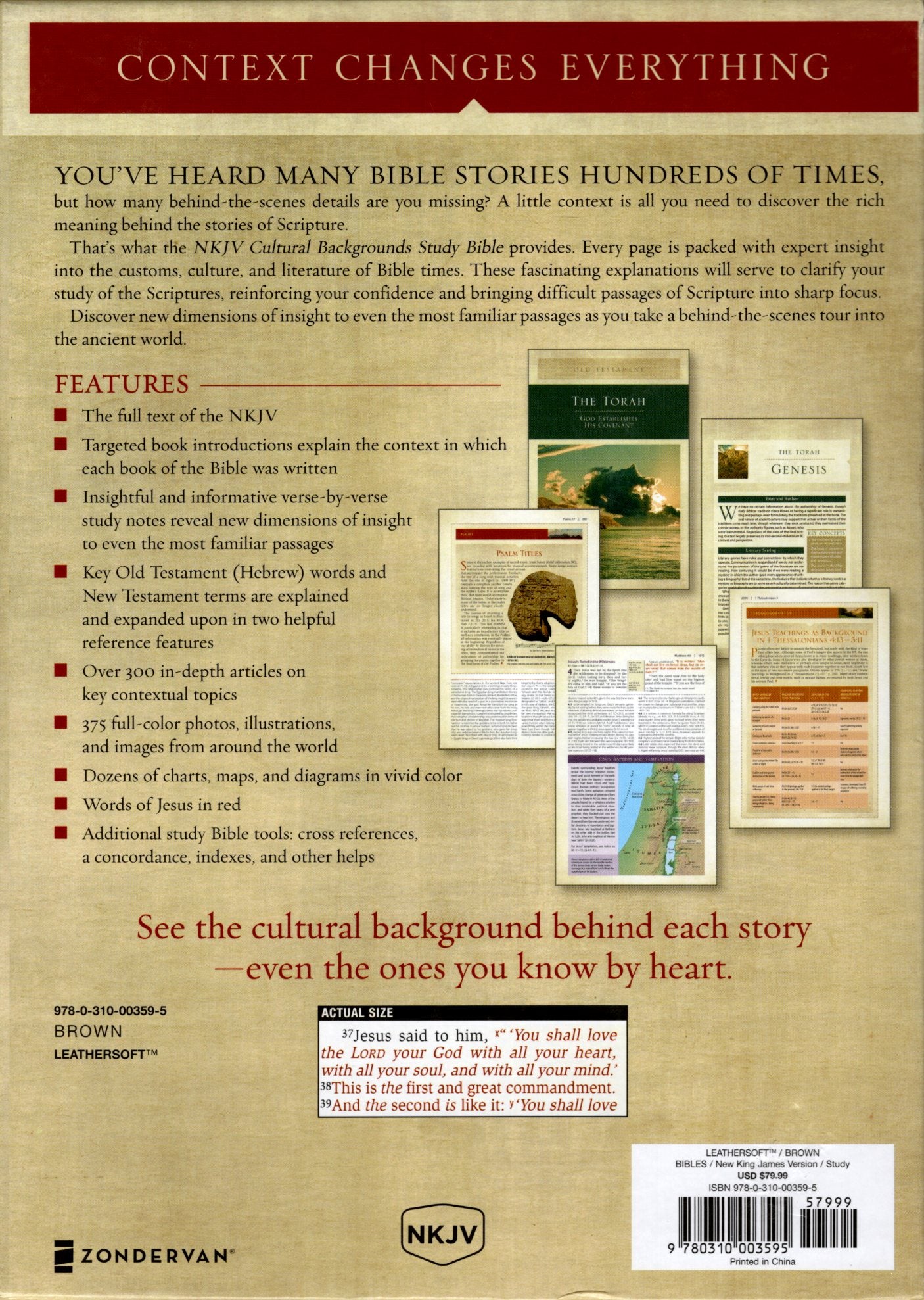 Zondervan NKJV® Cultural Backgrounds Study Bible - Leathersoft™ (Brown)