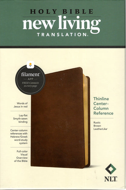 Tyndale Publishers NLT® - Thinline Center-Column Reference Bible, Filament-Enabled Edition - Leatherlike®