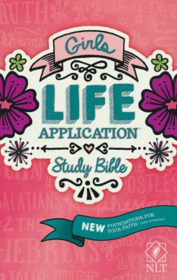 Tyndale NLT® Girls Life Application Study Bible - Paperback w/Protective Sleeve (Pink Flower/SC)