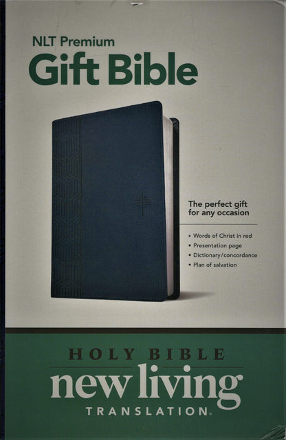 Tyndale NLT® Premium Gift Bible - LeatherLike® (Blue Cross)