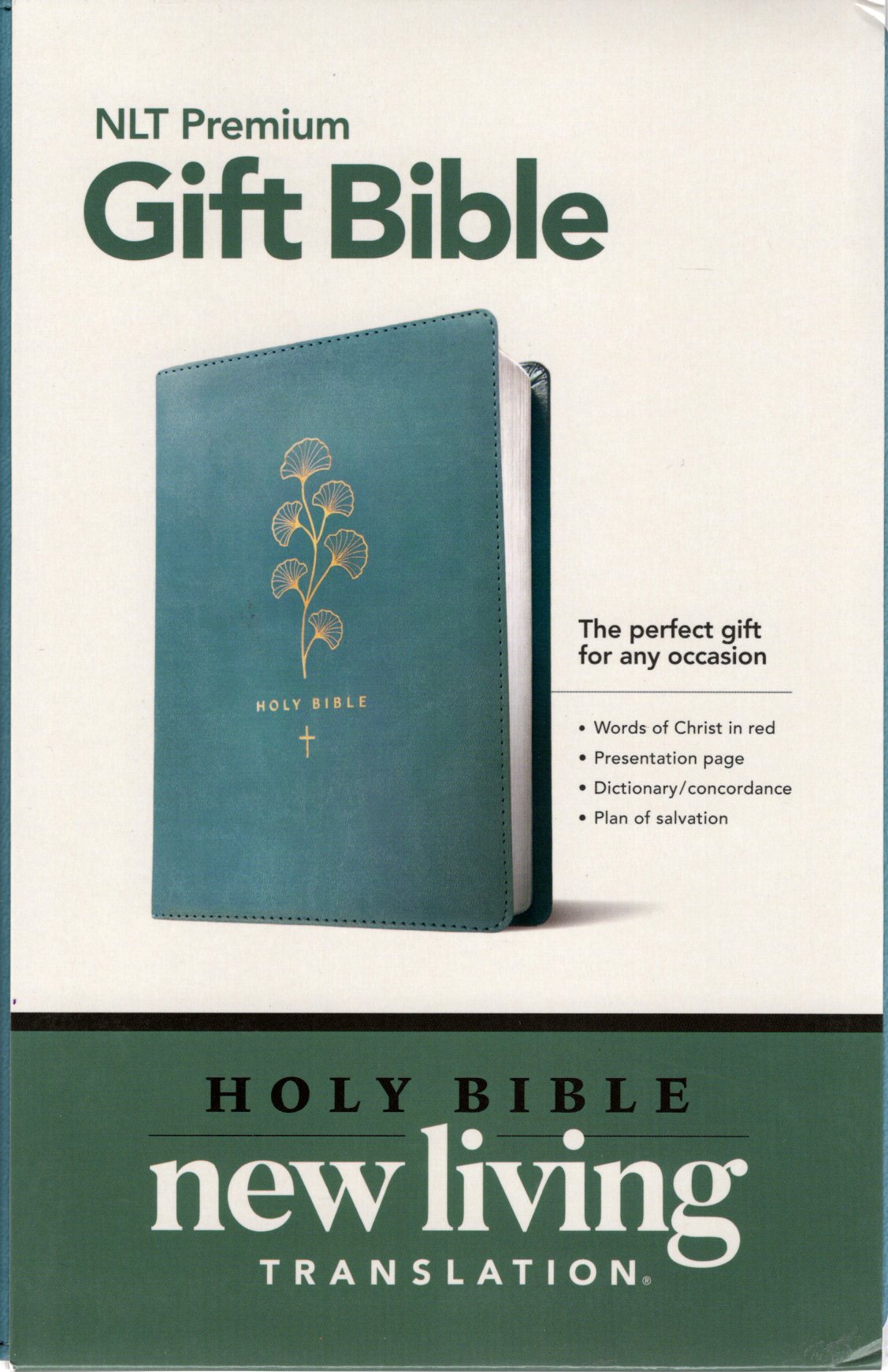 Tyndale NLT® Premium Gift Bible - Leatherlike™ (Teal Cross)
