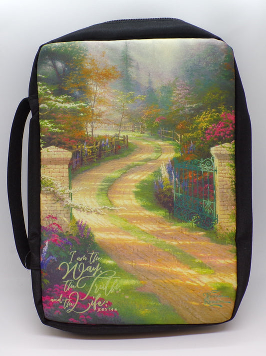 God's Gift - "I Am The Way, The Truth, And The Life" John 14:6 Bible Cover with Thomas Kinkade Design - Large/X-Large