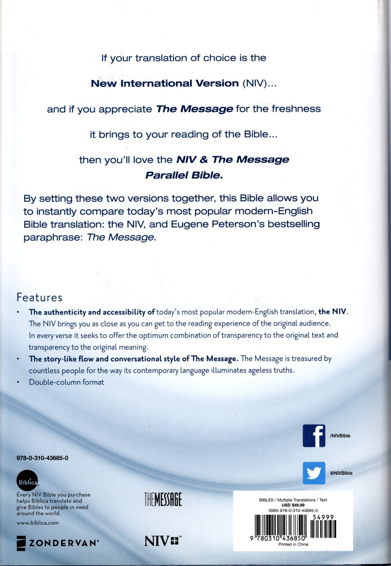 Zondervan - NIV® & The Message Parallel Bible, Large Print - Hardcover w/Dust Jacket